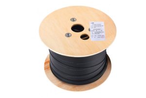 BOBINA DE 2KM CABLE FIBRA OPTICA DROP LANPRO 1 HILO CON MENSAJERO DE ACERO AUTO SOPORTADO MONOMODO REVESTIMIENTO NEGRO ITU-T G.657 LP-OC33130017ZF-2KM