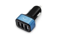 CARGADOR UNNO TEKNO USB 3 PUERTOS PARA AUTO 6AMP 12V LED PW5022BK