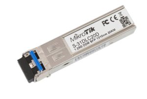 TRANSEIVER MODULO DE FIBRA OPTICA UBIQUITI SFP 1.25G 1310NM 20KM DUAL LC/UPC S31DLC20D