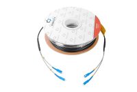 CARRETE DE FIBRA ËPTICA LINKEDPRO DE 100 METROS MONOMODO CON CONECTORES SC-SC DUPLEX, REFORZADA CON KEVLAR EF100SC