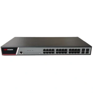 SWITCH ADMINISTRABLE HIKVISION DS-3E2528 24 PUERTOS ETHERNET GIGABIT 4X FIBRA OPTICA 1.25GB VLAN ACL SSH2.0 WEB DS-3E2528