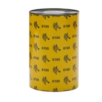 ZEBRA CINTA RIBBON DE CERA / RESINA 64MM x74M 6100 12MM (0,5in) CORE POR UNIDAD  UND06100GS06407